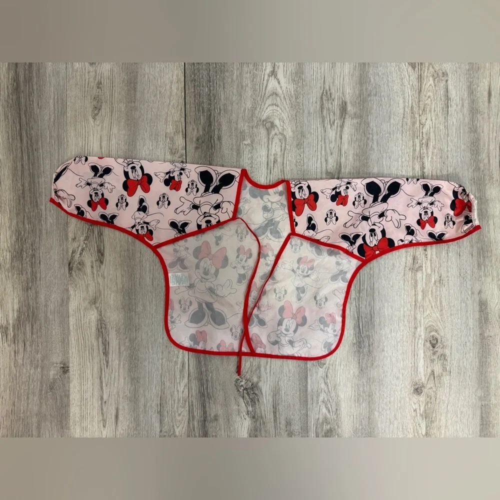 Disney Minnie Mouse Kids long sleeve bib - Pink and Red
